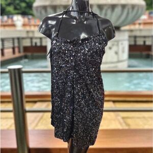 WILD FABLE BLACK SEQUINS SLEEVELESS MINI SKIRT SIZE 2XL.